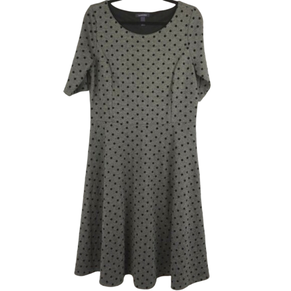 Lands End‎ Black Polka Dot Dress Size Medium